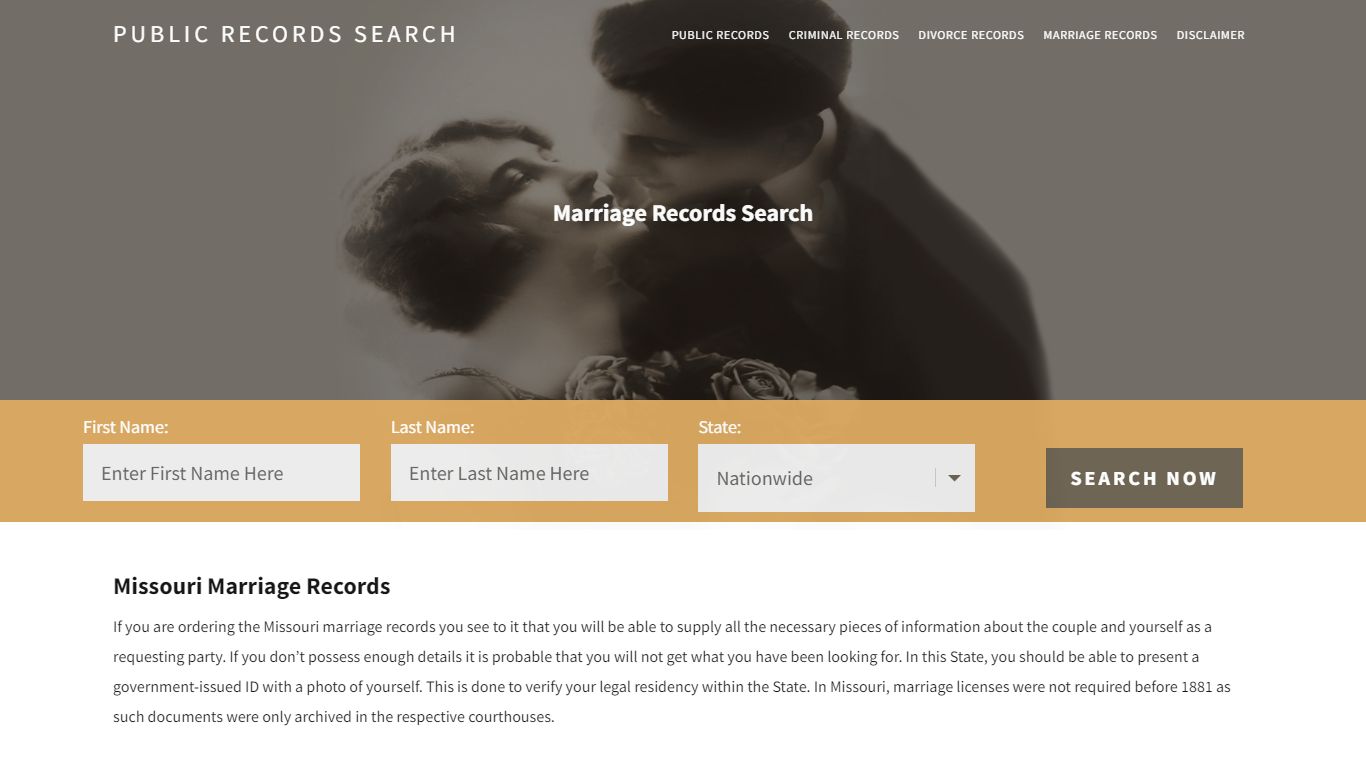 Missouri Marriage Records | Enter Name and Search|14 Days Free